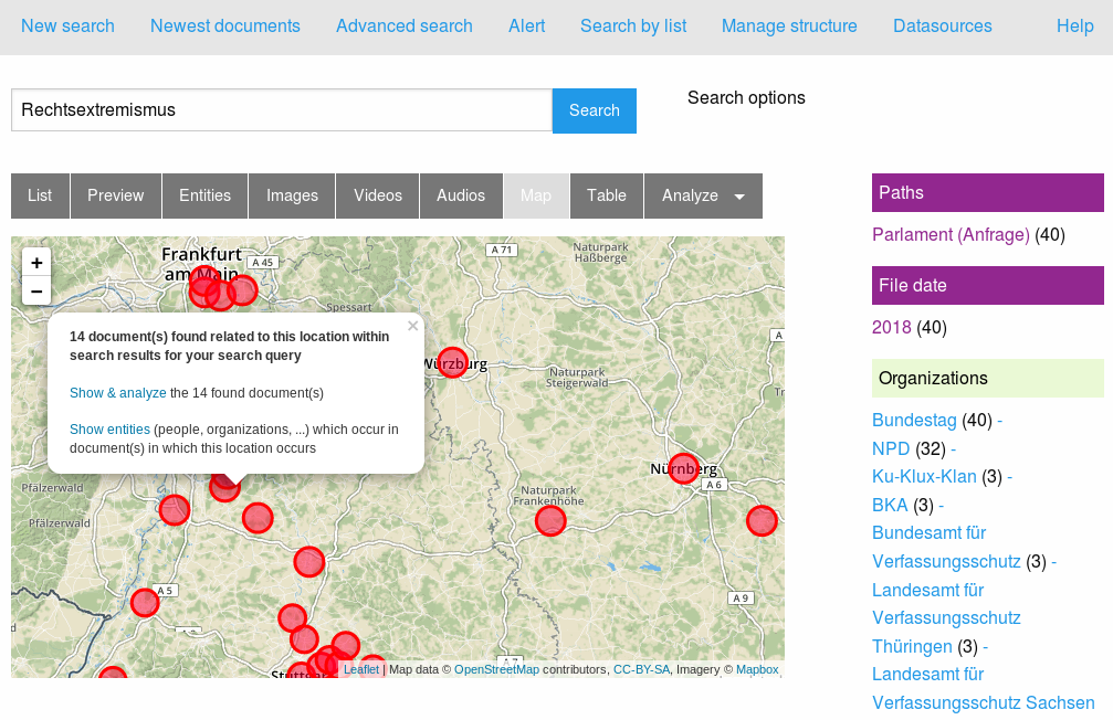 visualize semantic data documents  Interactive results or of Open map search